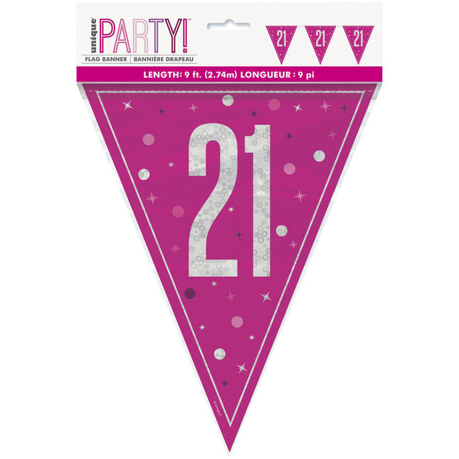 21 Años Guirnalda Rosa 2,5m