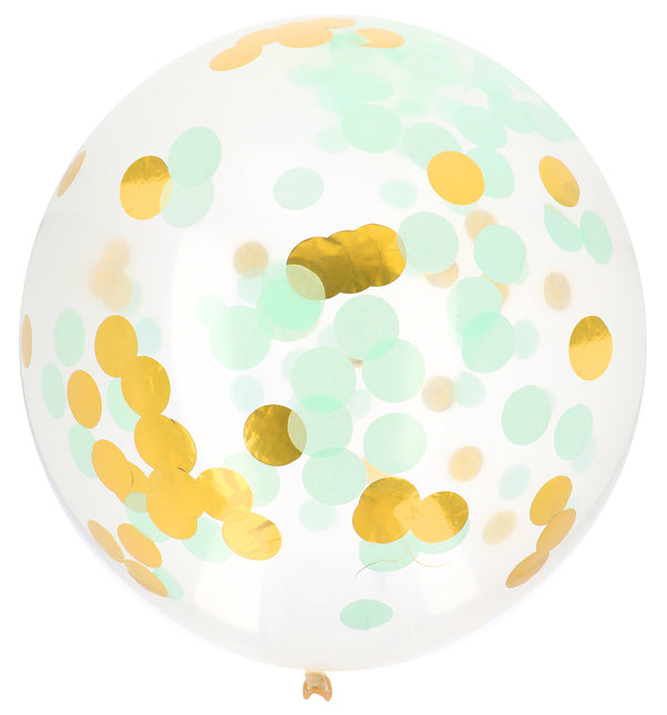 Globo Confeti Azul Oro 61cm