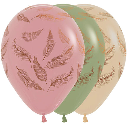 Globos Plumas Mezcla Tinta Cobre 30cm 25pcs