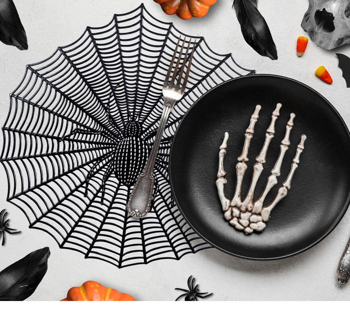 Manteles individuales de Halloween Tela de araña 38cm
