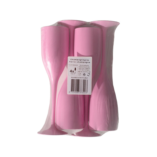 Copas de Champán Rosa Reutilizables 150ml 4uds.