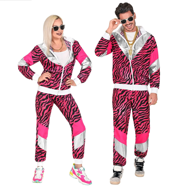 Chándal Neón 80S Estampado Tigre Rosa Falla