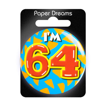 Tengo 64 Botón 64 Años 5,5cm