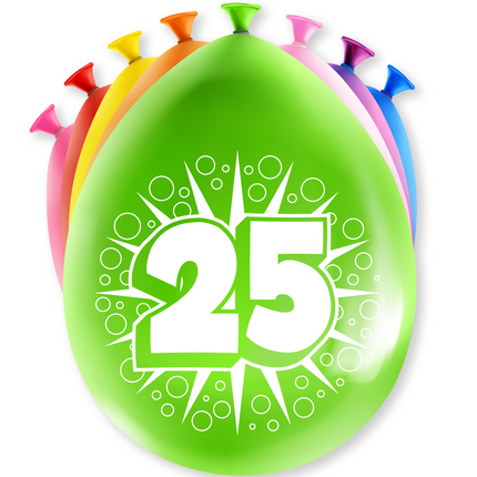Globos 25 Años Hurrah 30cm 8pcs