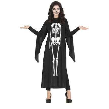 Túnica esqueleto Halloween Señoras L