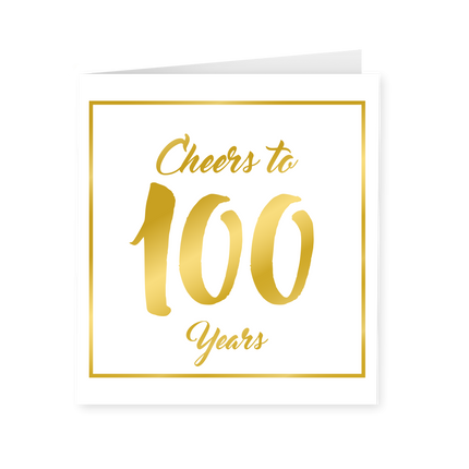 Tarjeta 100 Años Oro Blanco 15cm