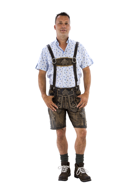 Lederhose Marrón Hombre Corto Antiguo