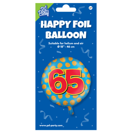 Globo de Helio 65 Años de Color Vacío 46cm