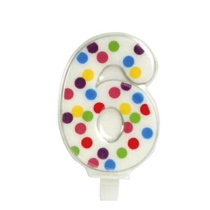 Vela 6 Años Confetti 6,5cm