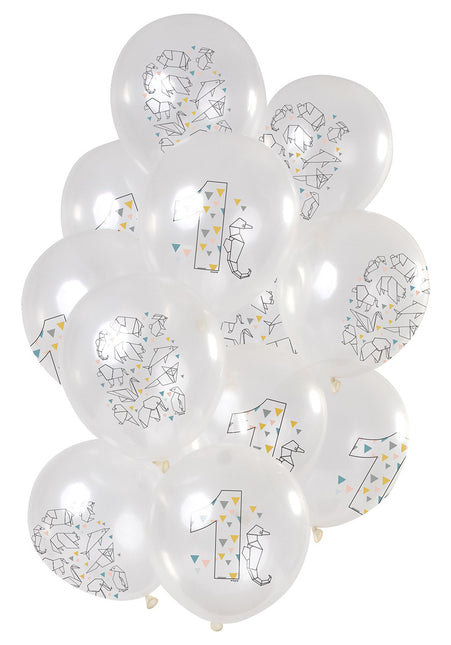 Globos 1 Año Origami 30cm 12pcs