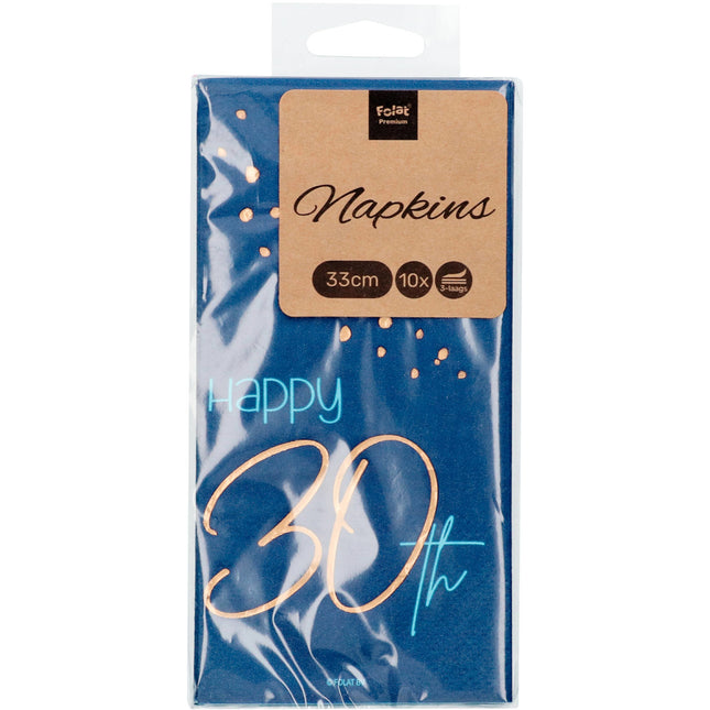 Servilletas 30 Años Azul 33cm 10pcs