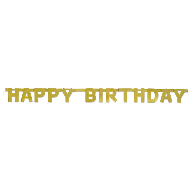 Guirnalda Letra Feliz Cumpleaños Oro Metálico 1,2m