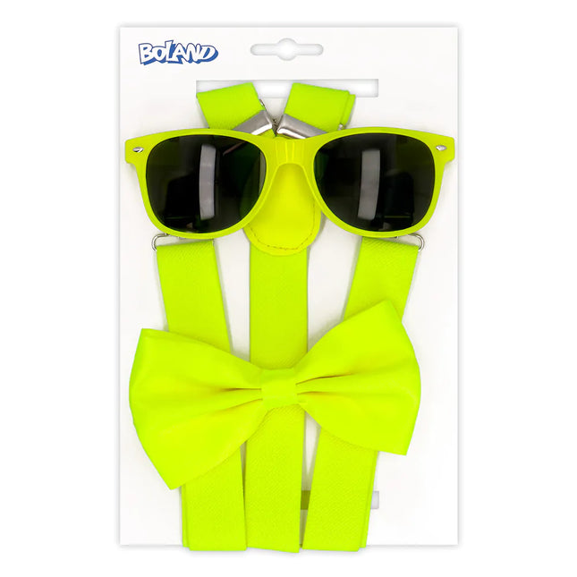 Set de accesorios amarillo neón 9 piezas