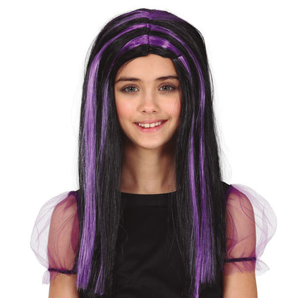 Peluca de Halloween Rayas Moradas