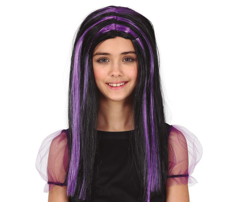 Peluca de Halloween Rayas Moradas