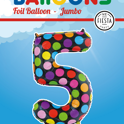Globo Foil Figura 5 Puntos XL 86cm vacío