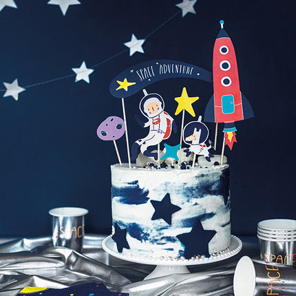 Cake topper Espacio 24.5cm 7pcs