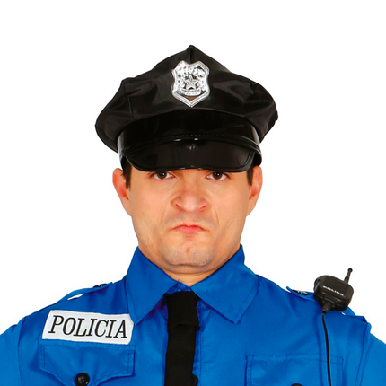 Gorra Policía Hombre Negra