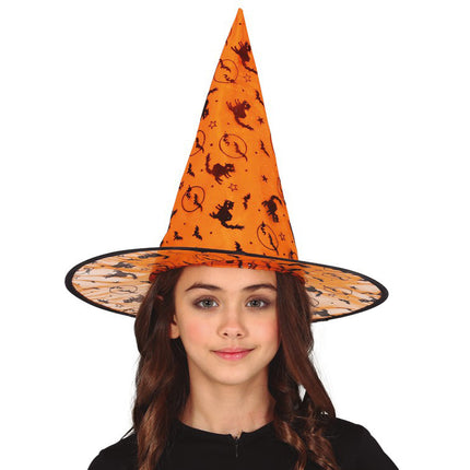 Halloween Sombrero de Bruja Naranja Niño
