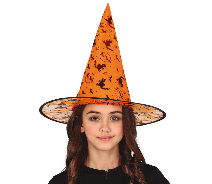Halloween Sombrero de Bruja Naranja Niño