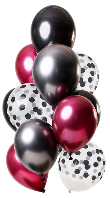 Juego Globos Negros 30cm 12pcs