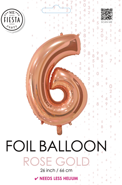 Globo foil Figura 6 Oro Rosa 66cm