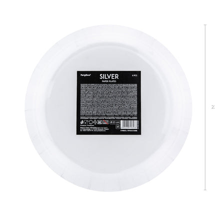 Platos de plata 23cm 6ud
