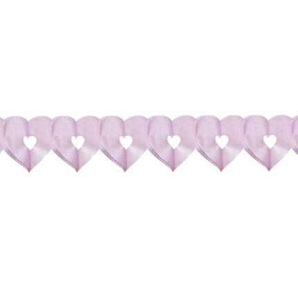 Guirnalda Corazón Rosa Claro 6m