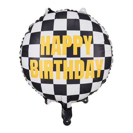 Feliz Cumpleaños Globo de Helio Bandera de Carrera Vacío 35cm