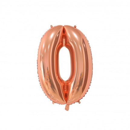 Globo foil Figura 0 Oro Rosa 66cm