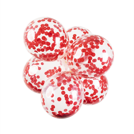 Globos Confeti Rojo 30cm 6pcs