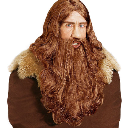 Peluca Vikinga Con Barba Y Bigote