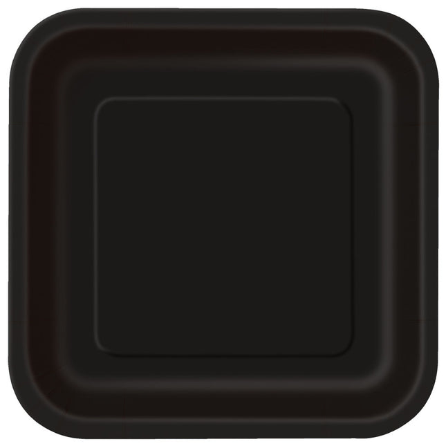 Platos Cuadrados Negro 23cm 14ud