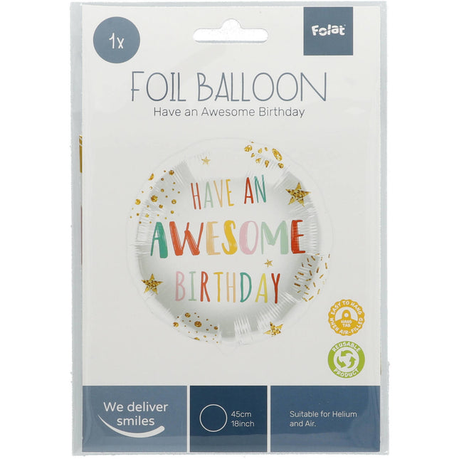 Globo de Helio Cumpleaños Genial Vacío 45cm
