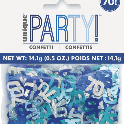 70 Años Bolsa Confetti Azul 14gr