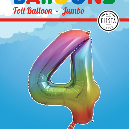 Globo foil Figura 4 Arco Iris XL 86cm vacío