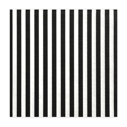Servilletas Rayas Negro 33cm 20pcs