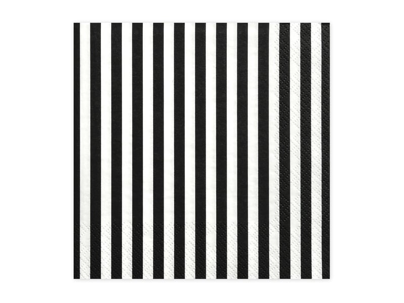 Servilletas Rayas Negro 33cm 20pcs