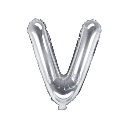 Globo Letra V Plata Vacío 35cm