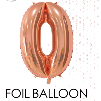 Globo foil Figura 0 Oro Rosa 66cm