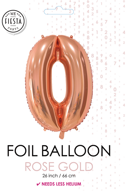 Globo foil Figura 0 Oro Rosa 66cm