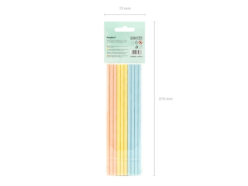 Pajitas de Papel de Colores 19,5cm 10pcs