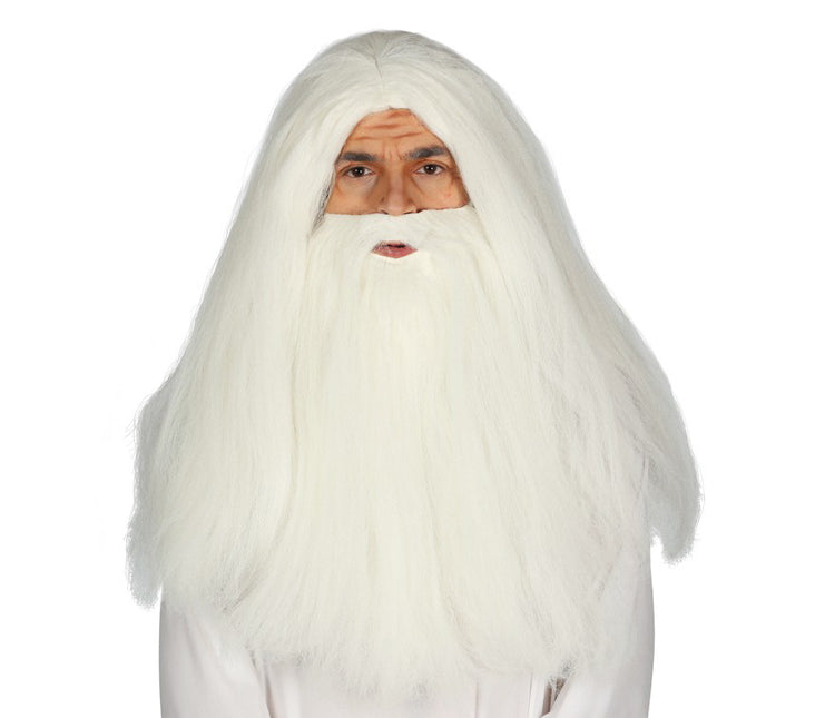 Peluca Halloween Barba Blanca