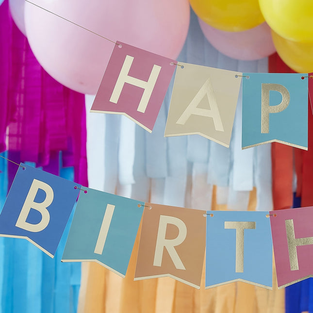 Guirnalda de Letras de Colores Feliz Cumpleaños 1,7 m