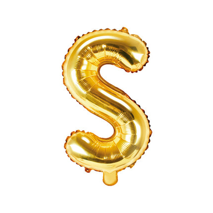 Globo Letra S Oro Vacío 35cm