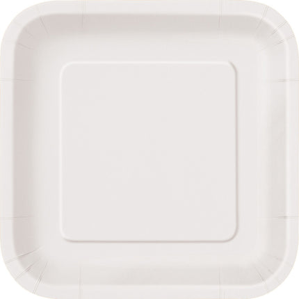 Platos Cuadrados Blanco 23cm 14ud