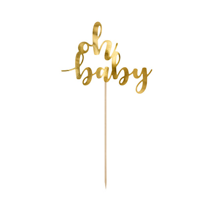 Gold Cake topper Oh Baby 25cm