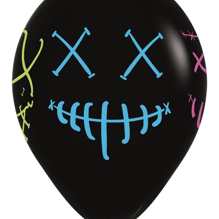 Globos Máscaras Tinta Neón Negro 30cm 25pcs