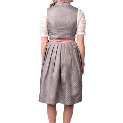 Vestido Dirndl Gris Oktoberfest Rosa Señoras