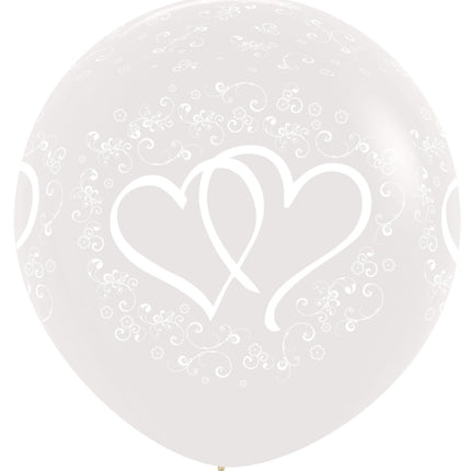 Globos Entwinted Corazones Transparente 91cm 2pcs